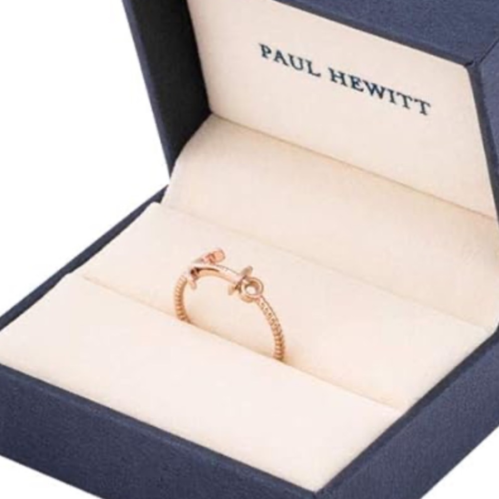 Paul Hewitt Rose Gold Anchor Ring Gift Box Rope design Twisted - Picture 6 of 9